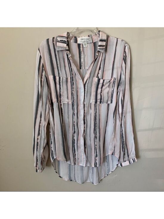 Anthropologie Tops - Cloth & Stone Anthropologie Stripe Button Down Long Sleeve Top Size S